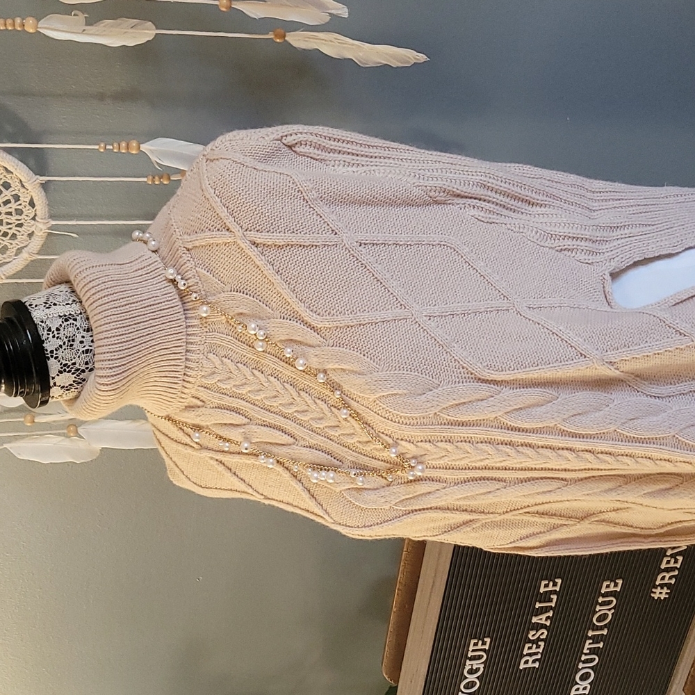 Cable Turtle Neck Tunic Sweater - image 4